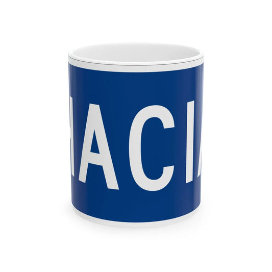 To plate blue es (Puerto Rico) (Road Sign) White Coffee Mug 11oz - Go Mug Yourself