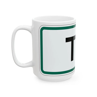 To plate South Dakota (South Dakota) (Road Sign) White Coffee Mug - Go Mug Yourself