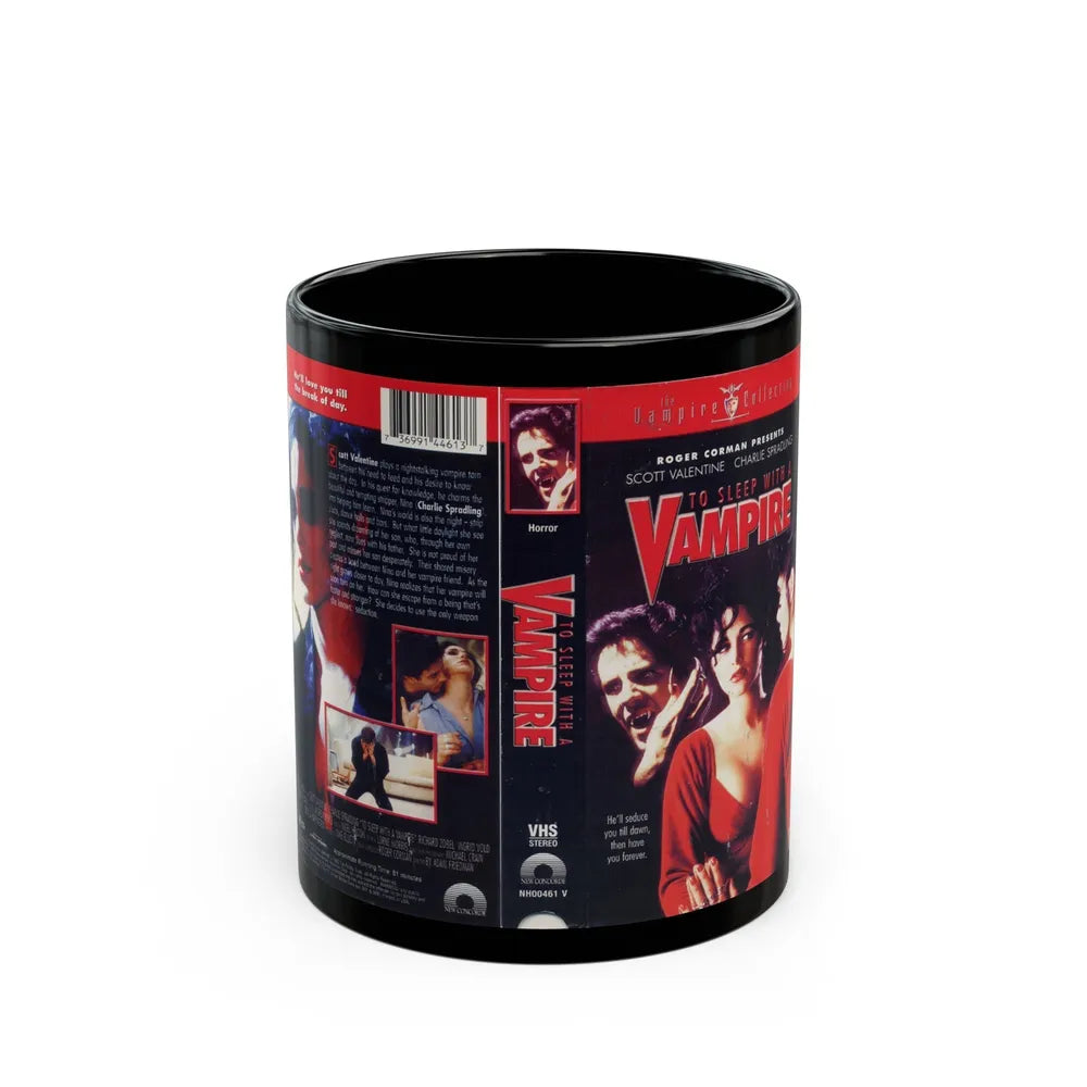 TO SLEEP WITH A VAMPIRE (VHS COVER) - Black Coffee Mug-11oz-Go Mug Yourself