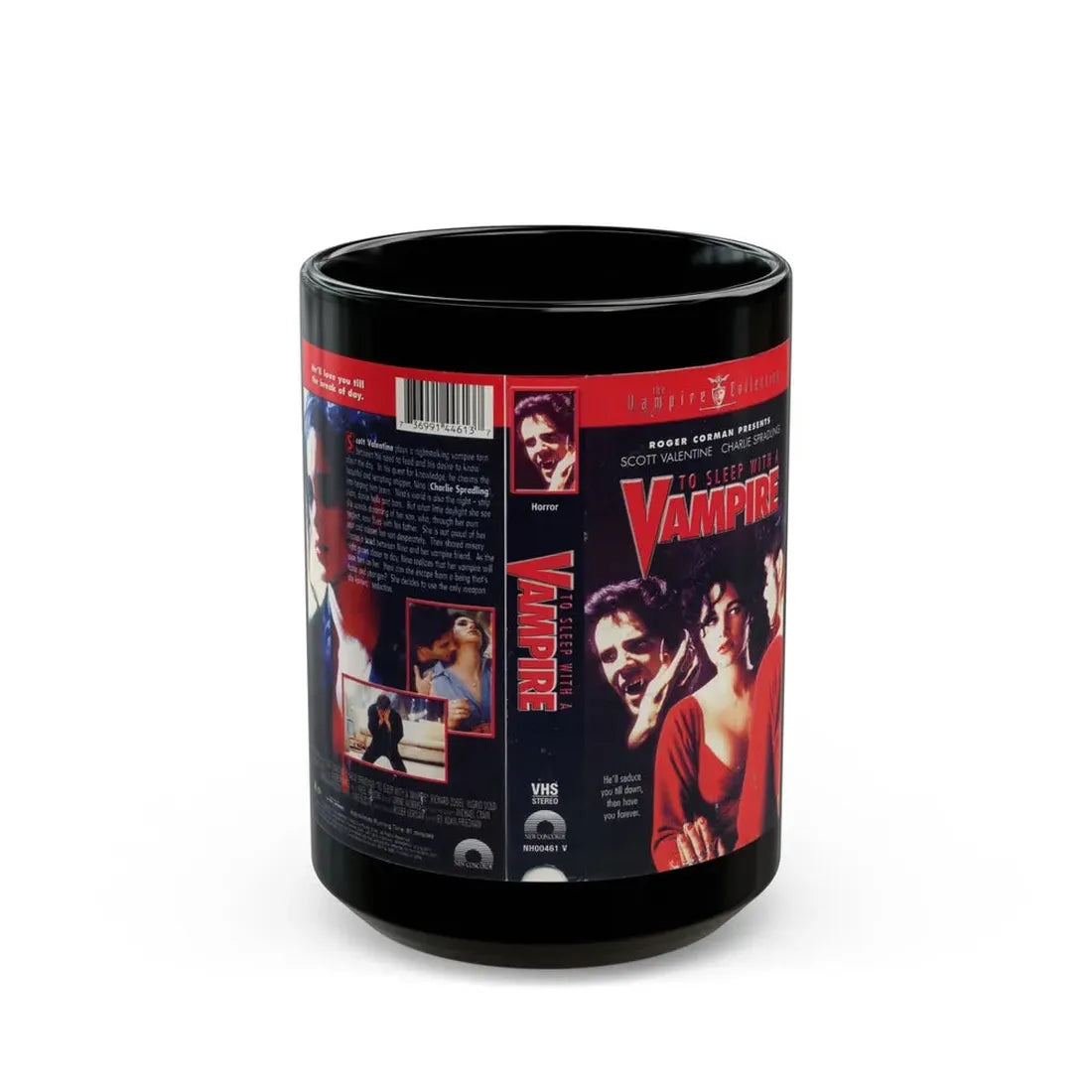 TO SLEEP WITH A VAMPIRE (VHS COVER) - Black Coffee Mug 15oz - Go Mug Yourself