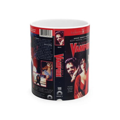 TO SLEEP WITH A VAMPIRE (VHS COVER) - White Coffee Mug 11oz - Go Mug Yourself