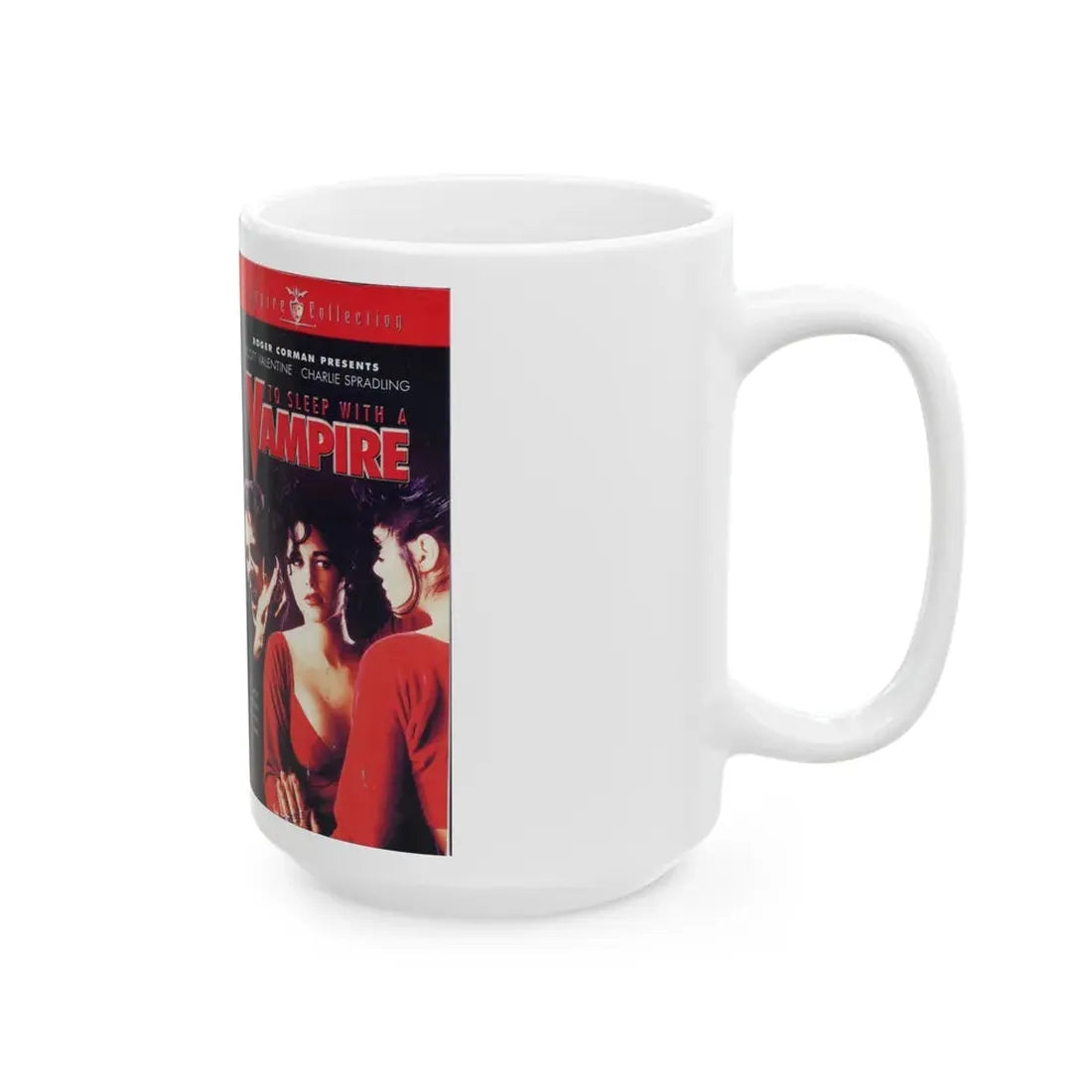 TO SLEEP WITH A VAMPIRE (VHS COVER) - White Coffee Mug - Go Mug Yourself