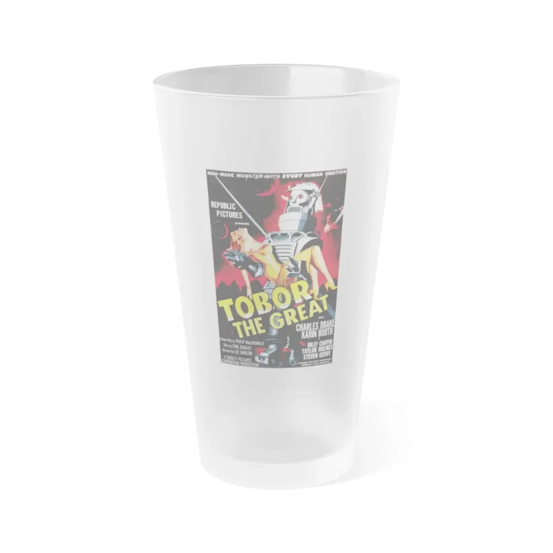 TOBOR THE GREAT 1954 Movie Poster - Frosted Pint Glass 16oz 16oz Frosted - Go Mug Yourself
