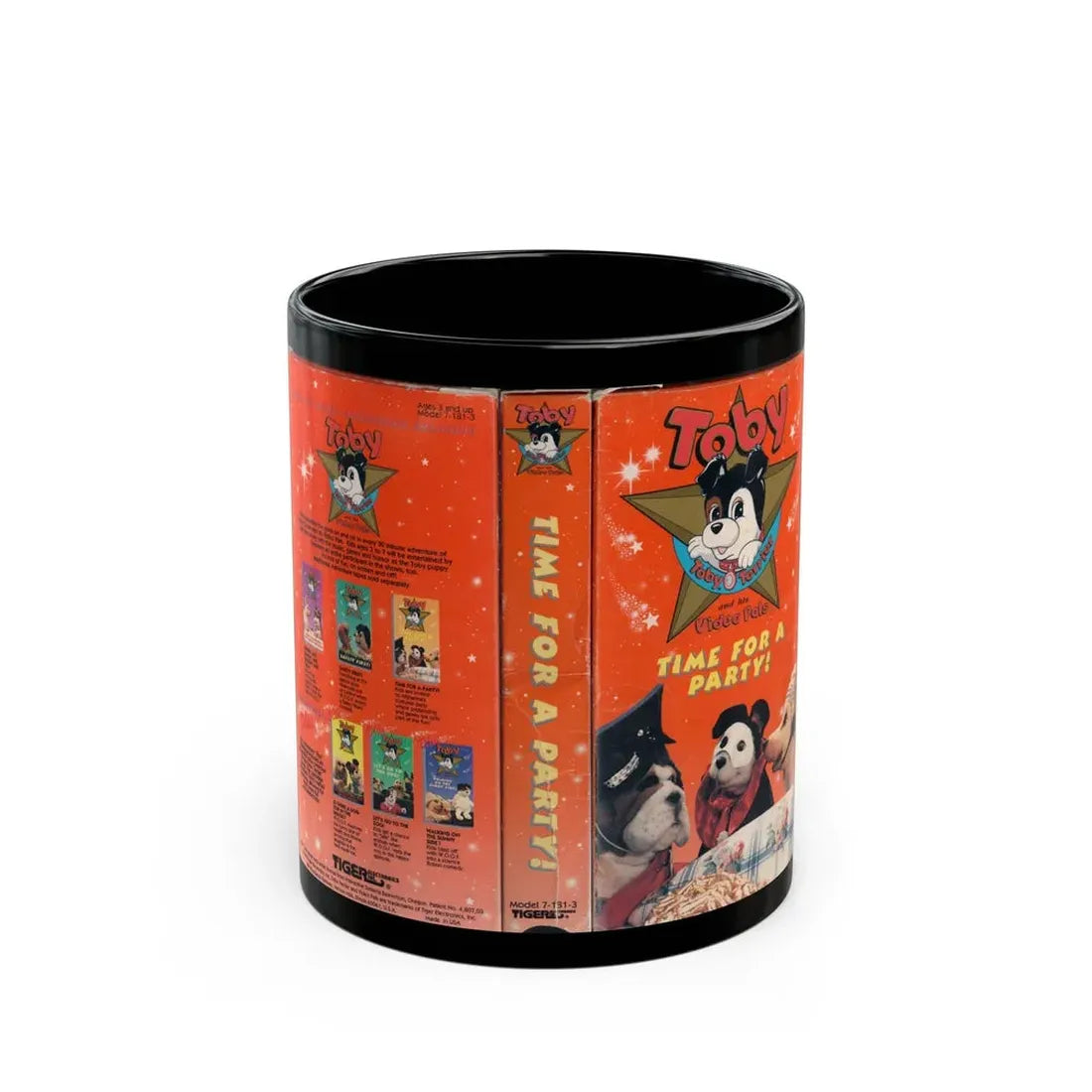 TOBY AND HIS VIDEO PALS TIME FOR A PARTY (VHS COVER) - Black Coffee Mug 11oz - Go Mug Yourself