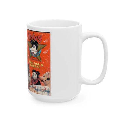 TOBY AND HIS VIDEO PALS TIME FOR A PARTY (VHS COVER) - White Coffee Mug-Go Mug Yourself