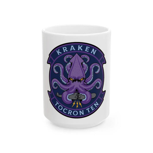 TOCRON TEN KRAKEN (U.S. Navy) White Coffee Mug-15oz-Go Mug Yourself