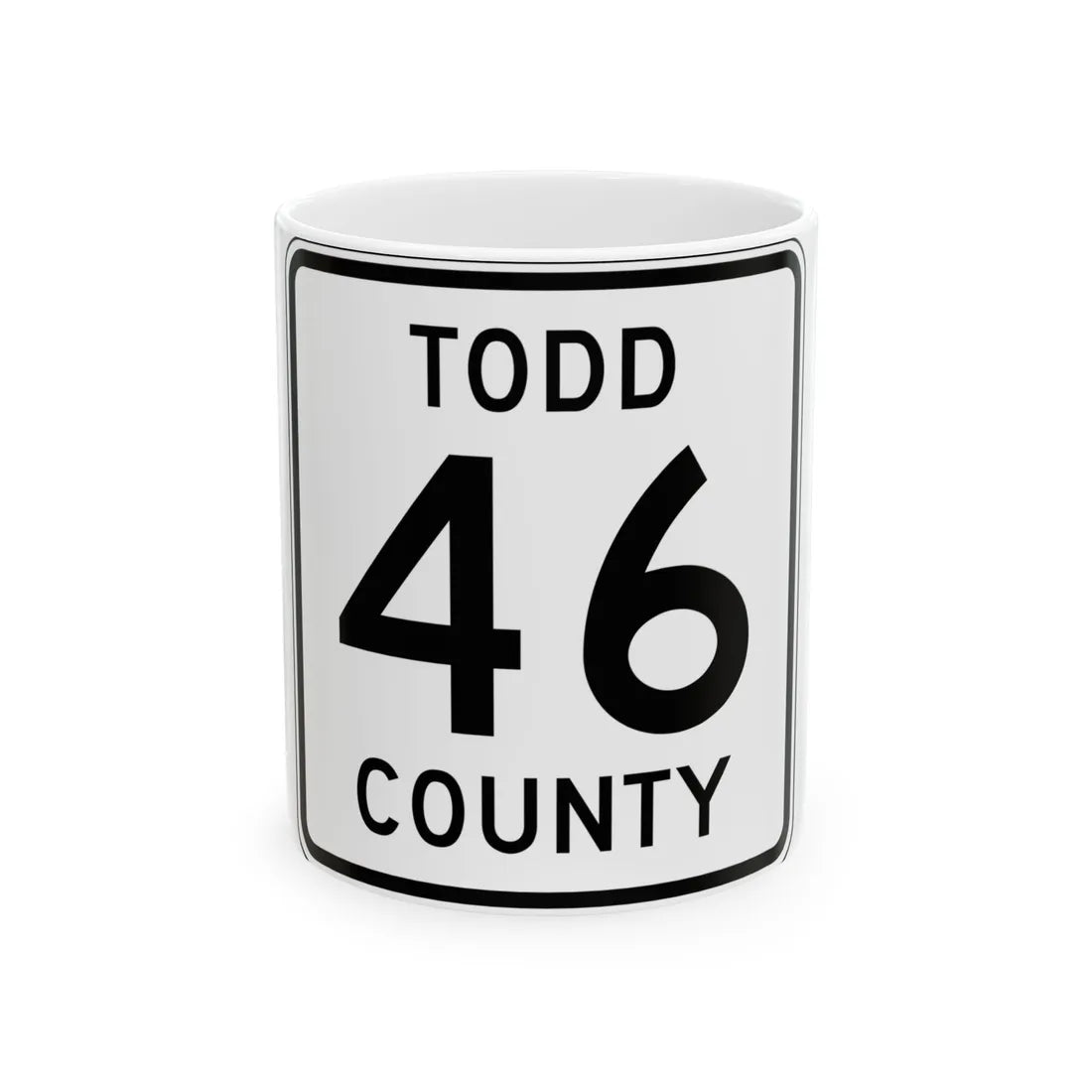 Todd County Route 46 (Minnesota) (Road Sign) White Coffee Mug 11oz - Go Mug Yourself