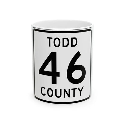 Todd County Route 46 (Minnesota) (Road Sign) White Coffee Mug 11oz - Go Mug Yourself