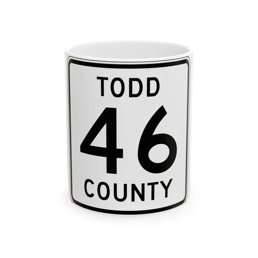 Todd County Route 46 (Minnesota) (Road Sign) White Coffee Mug 11oz - Go Mug Yourself