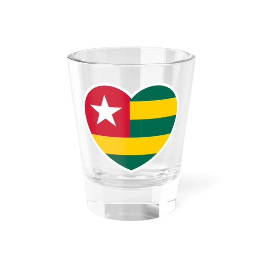 Togo flag heart white (Togo) Shot Glass 1.5oz 1.5oz - Go Mug Yourself