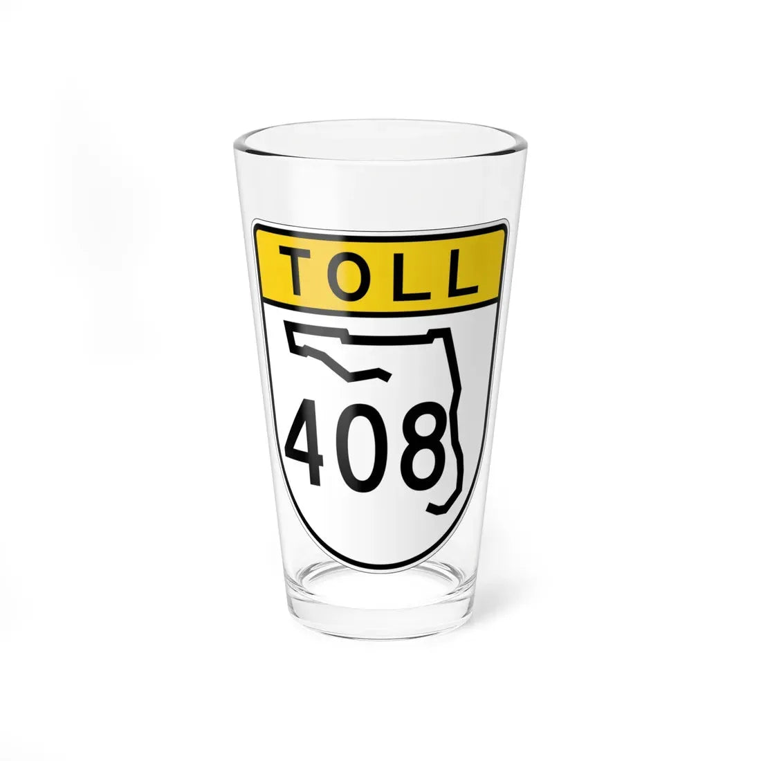 Toll Florida 408 (Florida) (Road Sign) Pint Glass 16oz 16oz - Go Mug Yourself