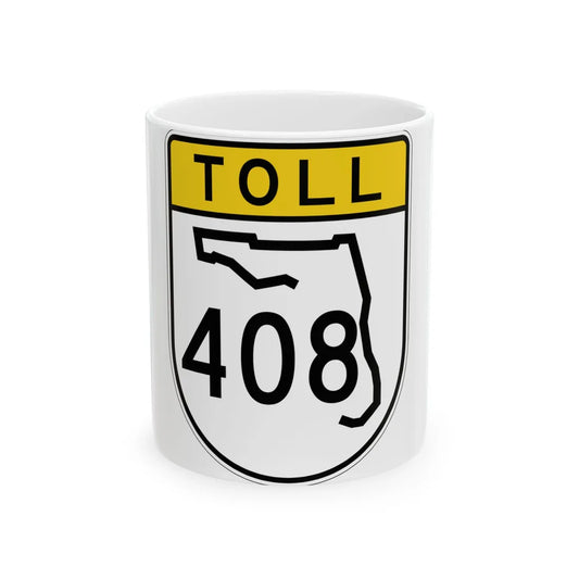 Toll Florida 408 (Florida) (Road Sign) White Coffee Mug 11oz - Go Mug Yourself