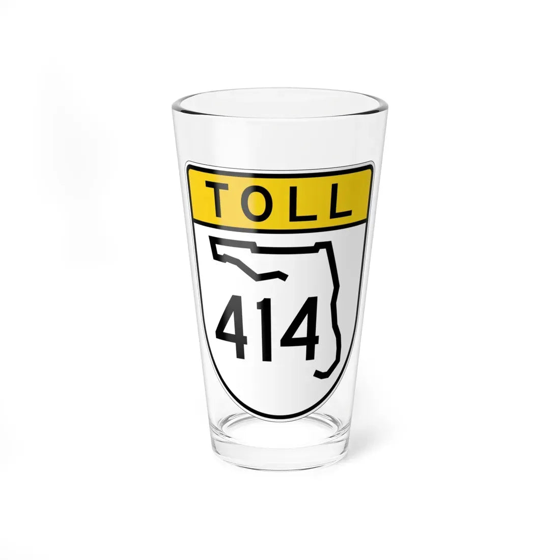 Toll Florida 414 (Florida) (Road Sign) Pint Glass 16oz 16oz - Go Mug Yourself