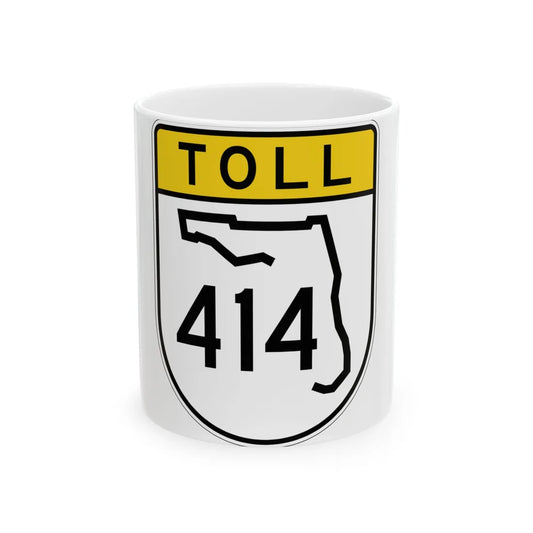 Toll Florida 414 (Florida) (Road Sign) White Coffee Mug 11oz - Go Mug Yourself