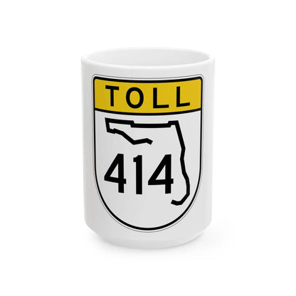 Toll Florida 414 (Florida) (Road Sign) White Coffee Mug 15oz - Go Mug Yourself