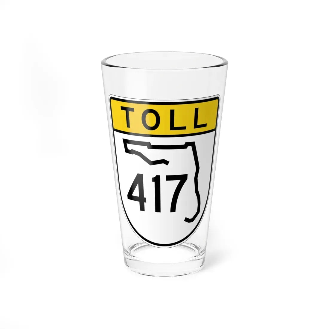 Toll Florida 417 (Florida) (Road Sign) Pint Glass 16oz 16oz - Go Mug Yourself