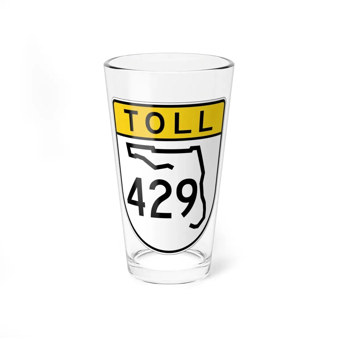 Toll Florida 429 (Florida) (Road Sign) Pint Glass 16oz 16oz - Go Mug Yourself