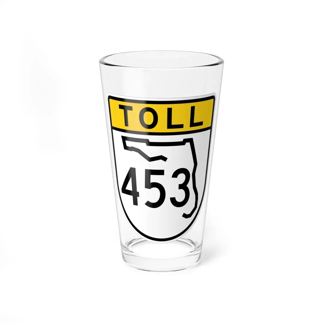 Toll Florida 453 (Florida) (Road Sign) Pint Glass 16oz 16oz - Go Mug Yourself