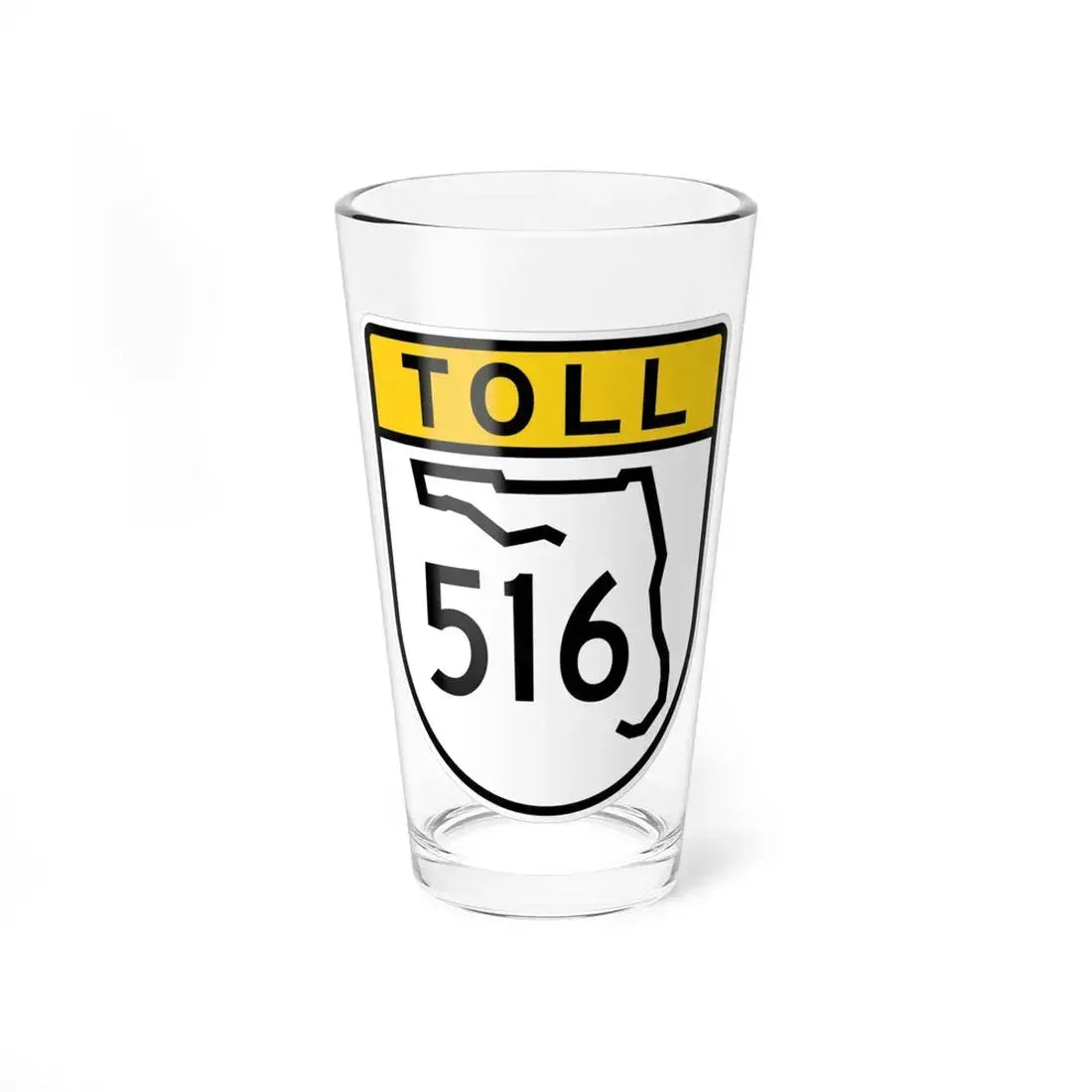 Toll Florida 516 (Florida) (Road Sign) Pint Glass 16oz 16oz - Go Mug Yourself