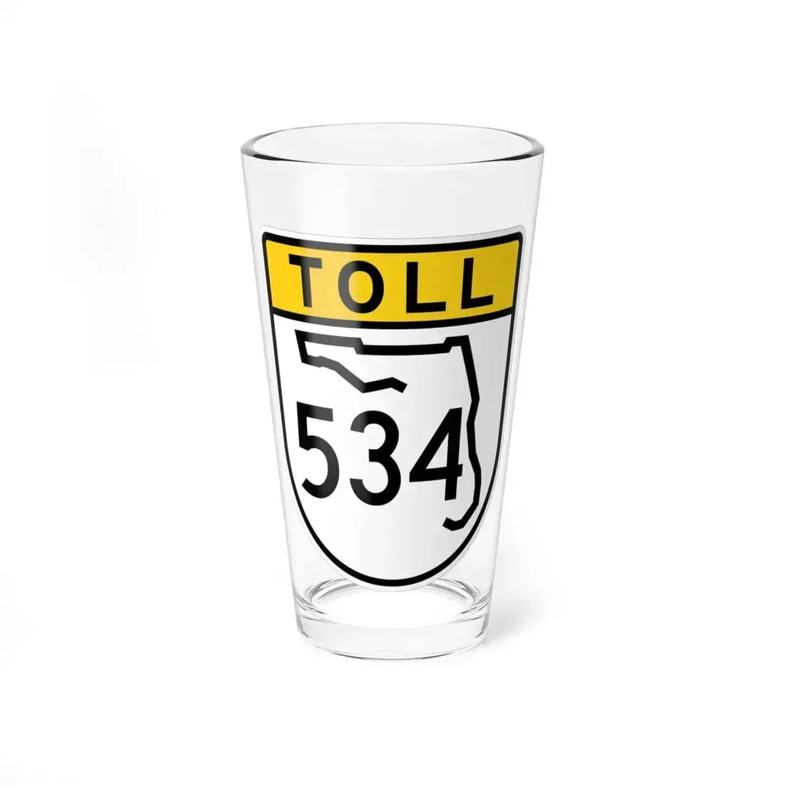 Toll Florida 534 (Florida) (Road Sign) Pint Glass 16oz 16oz - Go Mug Yourself