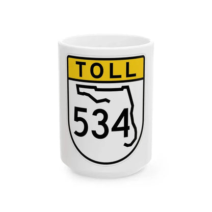 Toll Florida 534 (Florida) (Road Sign) White Coffee Mug 15oz - Go Mug Yourself