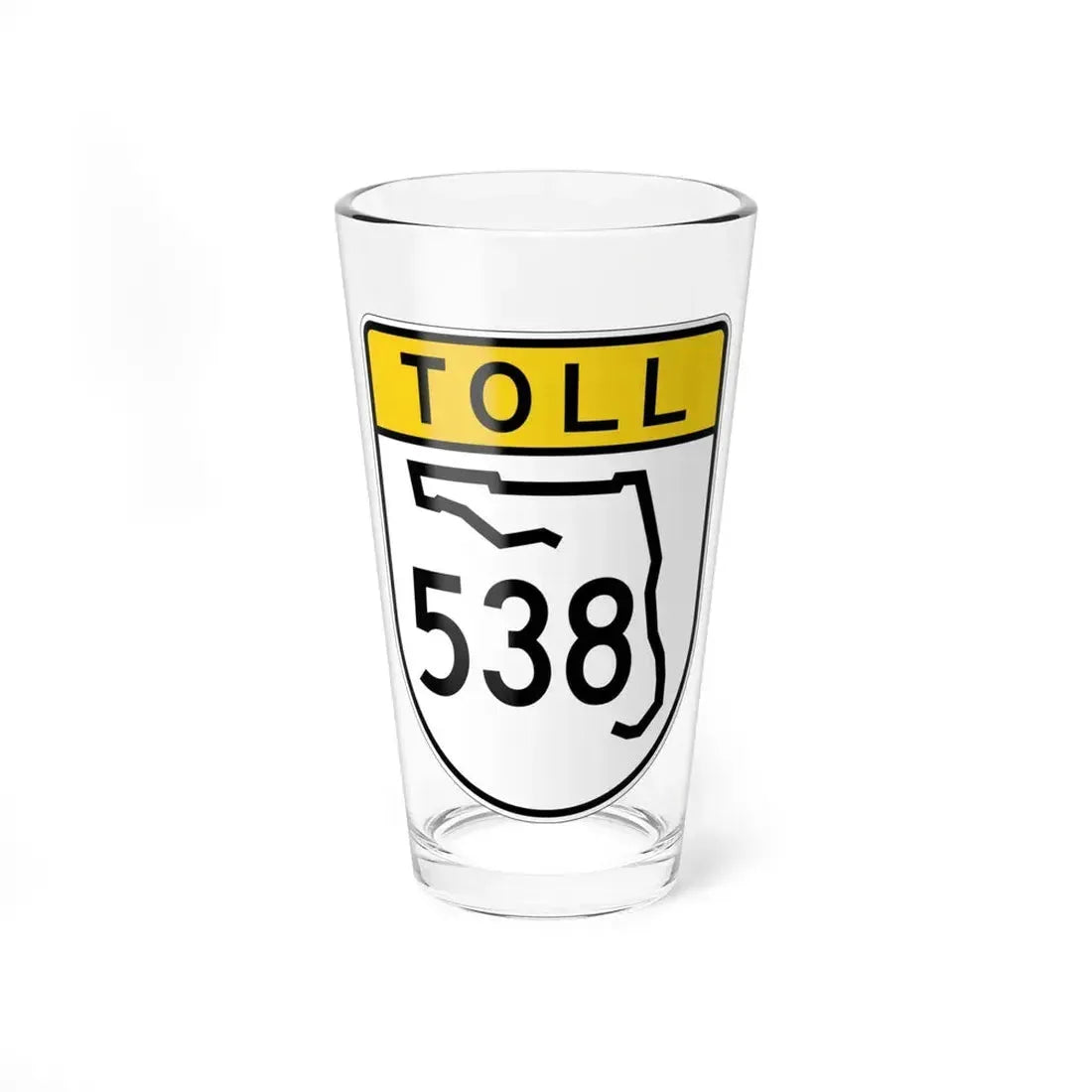 Toll Florida 538 (Florida) (Road Sign) Pint Glass 16oz 16oz - Go Mug Yourself
