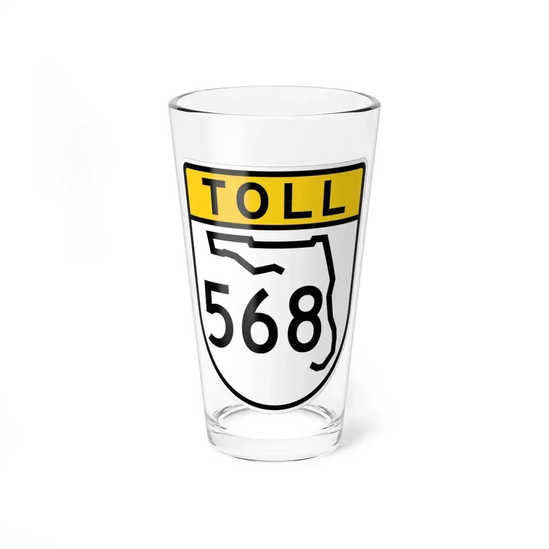 Toll Florida 568 (Florida) (Road Sign) Pint Glass 16oz 16oz - Go Mug Yourself