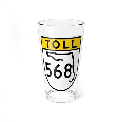 Toll Florida 568 (Florida) (Road Sign) Pint Glass 16oz 16oz - Go Mug Yourself