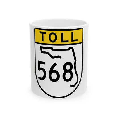Toll Florida 568 (Florida) (Road Sign) White Coffee Mug 11oz - Go Mug Yourself