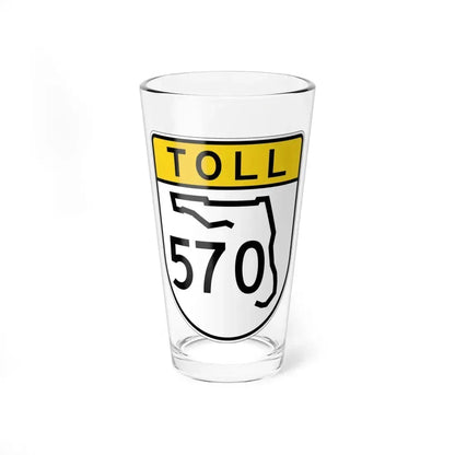 Toll Florida 570 (Florida) (Road Sign) Pint Glass 16oz 16oz - Go Mug Yourself