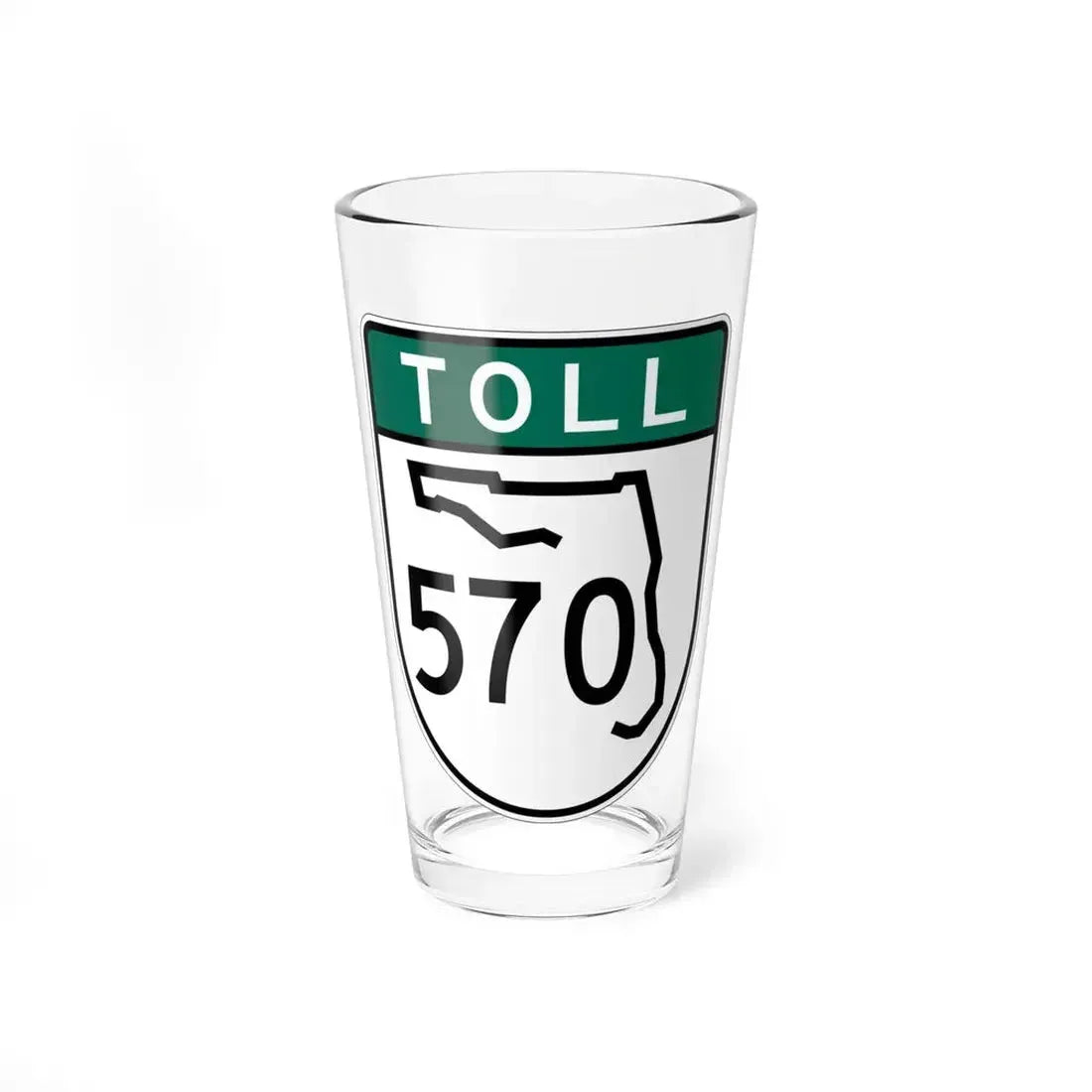 Toll Florida 570 old-green (Florida) (Road Sign) Pint Glass 16oz 16oz - Go Mug Yourself