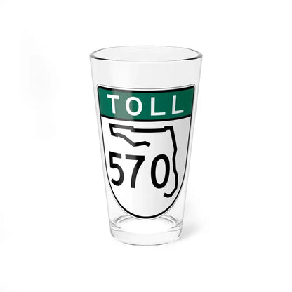 Toll Florida 570 old-green (Florida) (Road Sign) Pint Glass 16oz 16oz - Go Mug Yourself