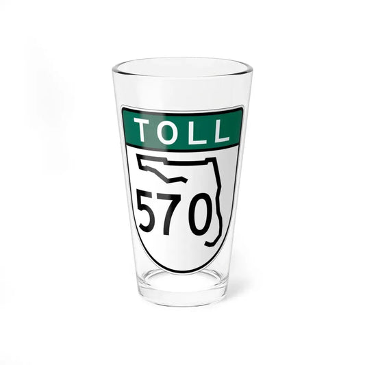 Toll Florida 570 old-green (Florida) (Road Sign) Pint Glss 16oz 16oz - Go Mug Yourself