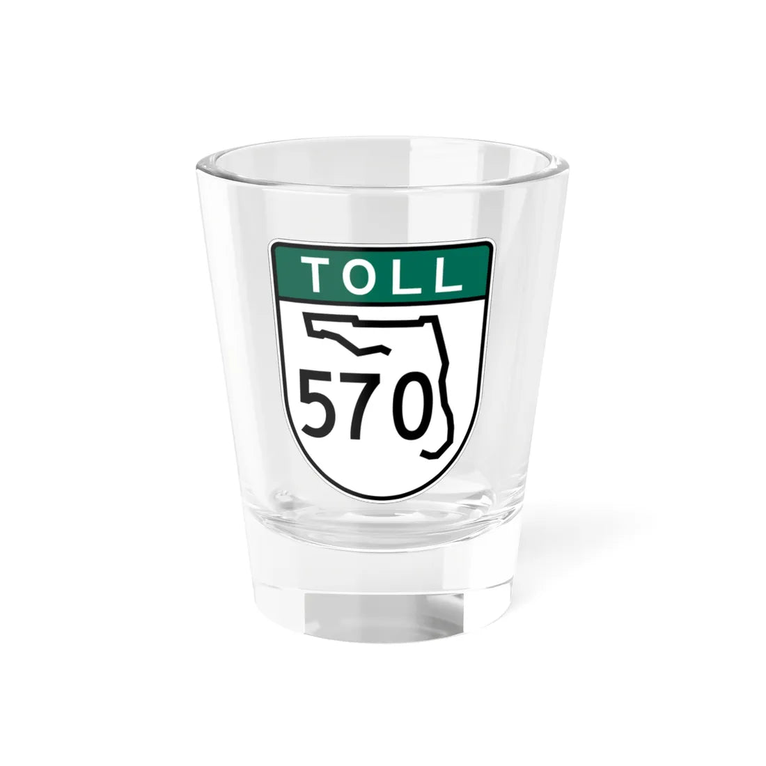 Toll Florida 570 old-green (Florida) (Road Sign) Shot Glass 1.5oz 1.5oz - Go Mug Yourself