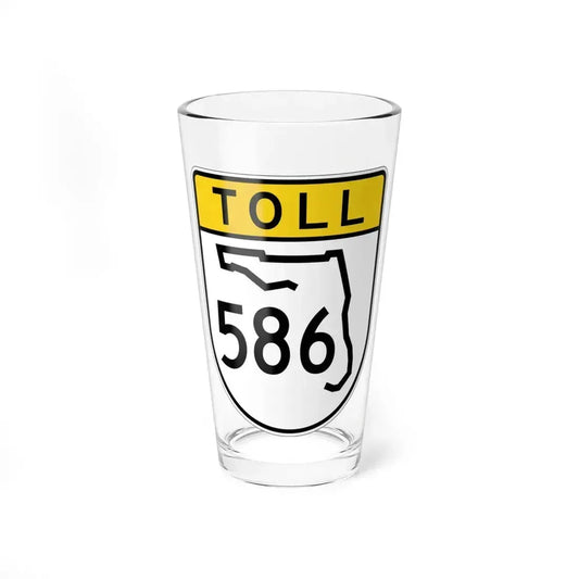 Toll Florida 586 (Florida) (Road Sign) Pint Glass 16oz 16oz - Go Mug Yourself