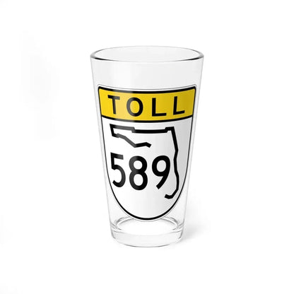 Toll Florida 589 (Florida) (Road Sign) Pint Glass 16oz 16oz - Go Mug Yourself