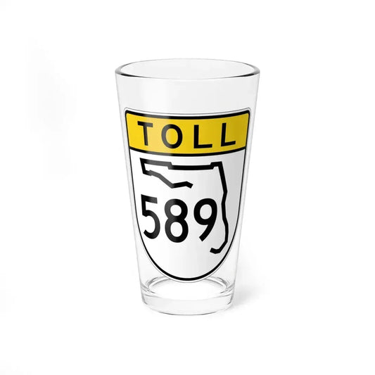 Toll Florida 589 (Florida) (Road Sign) Pint Glass 16oz 16oz - Go Mug Yourself