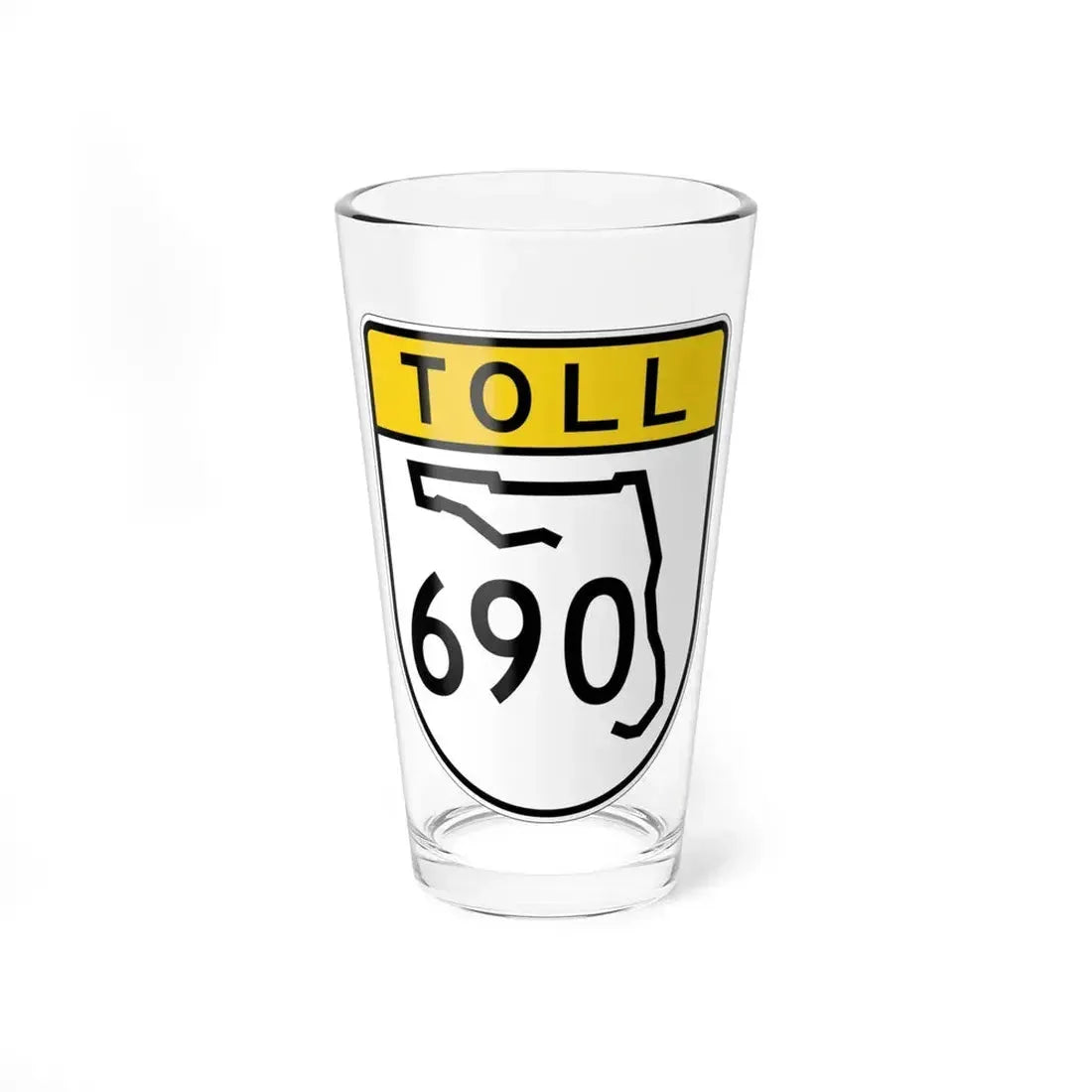 Toll Florida 690 (Florida) (Road Sign) Pint Glass 16oz 16oz - Go Mug Yourself