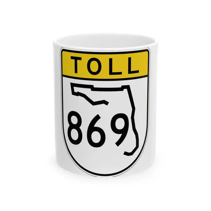 Toll Florida 869 (Florida) (Road Sign) White Coffee Mug 11oz - Go Mug Yourself