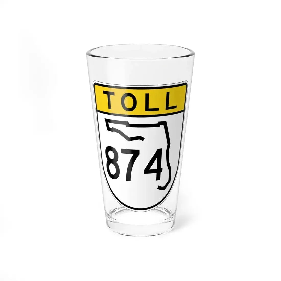 Toll Florida 874 (Florida) (Road Sign) Pint Glass 16oz 16oz - Go Mug Yourself
