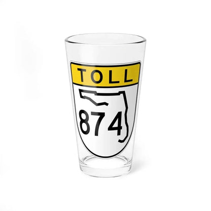 Toll Florida 874 (Florida) (Road Sign) Pint Glass 16oz 16oz - Go Mug Yourself
