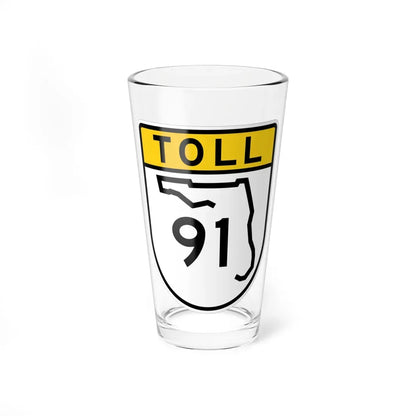 Toll Florida 91 (Florida) (Road Sign) Pint Glass 16oz 16oz - Go Mug Yourself