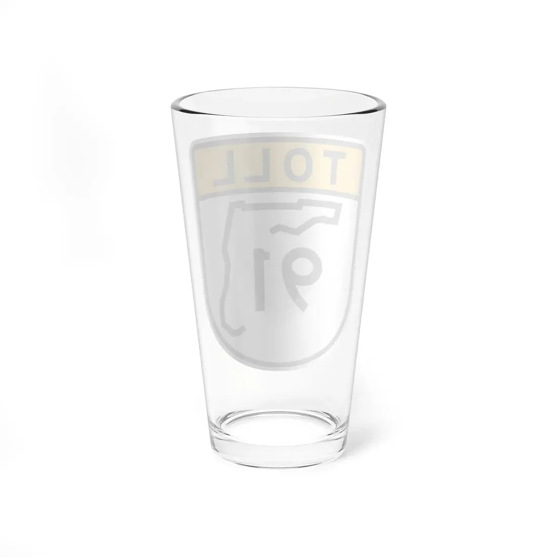 Toll Florida 91 (Florida) (Road Sign) Pint Glass 16oz - Go Mug Yourself