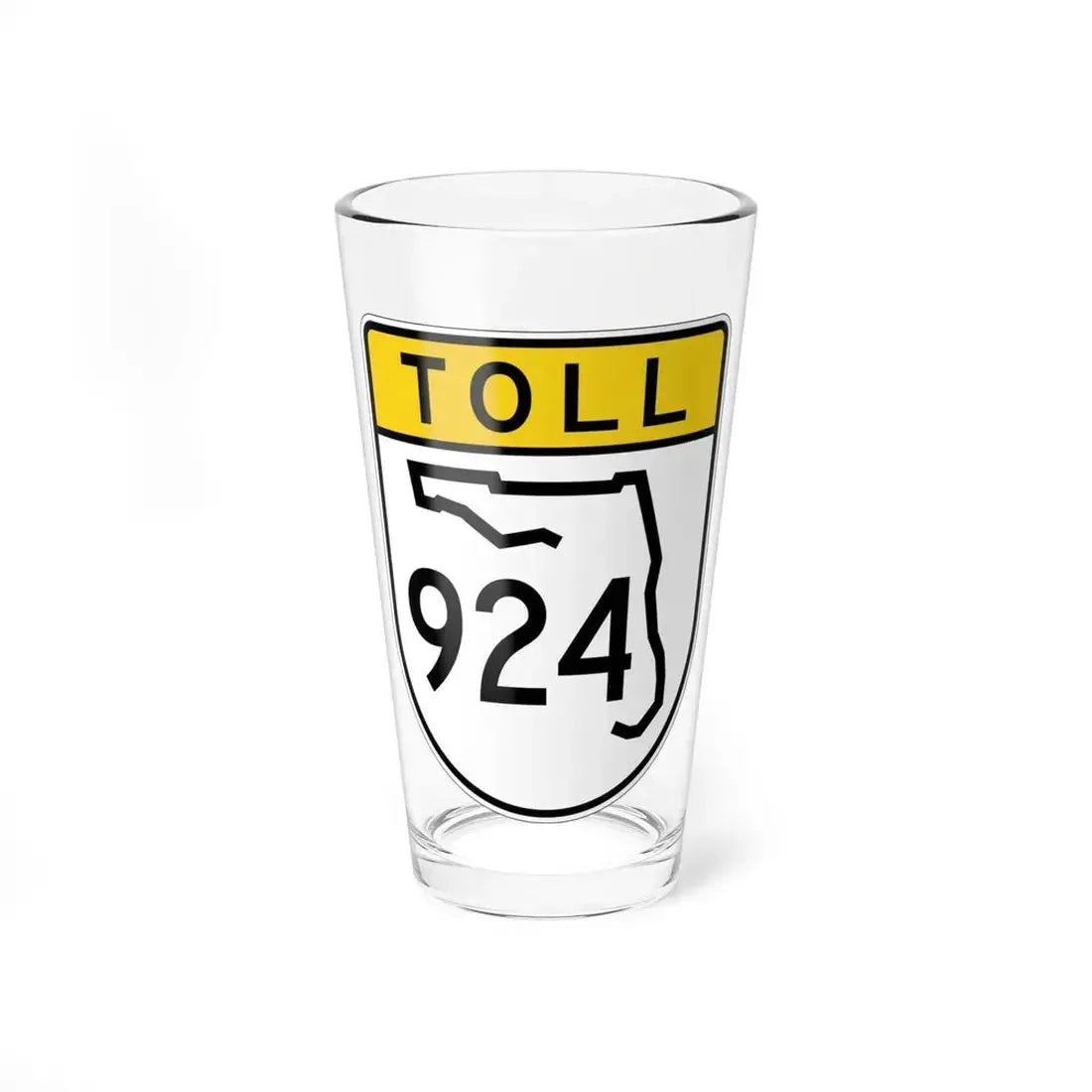 Toll Florida 924 (Florida) (Road Sign) Pint Glass 16oz 16oz - Go Mug Yourself