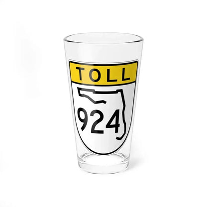 Toll Florida 924 (Florida) (Road Sign) Pint Glass 16oz 16oz - Go Mug Yourself