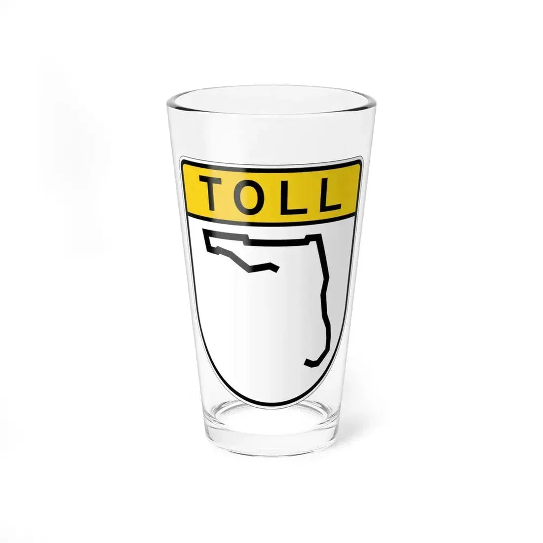 Toll Florida blank (Florida) (Road Sign) Pint Glass 16oz 16oz - Go Mug Yourself