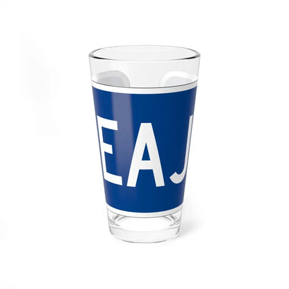 Toll plate blue es (Puerto Rico) (Road Sign) Pint Glass 16oz 16oz - Go Mug Yourself
