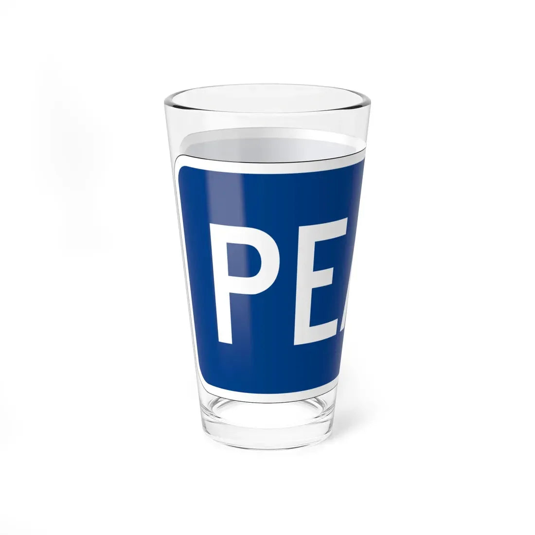 Toll plate blue es (Puerto Rico) (Road Sign) Pint Glass 16oz - Go Mug Yourself