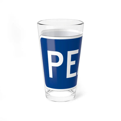 Toll plate blue es (Puerto Rico) (Road Sign) Pint Glass 16oz - Go Mug Yourself