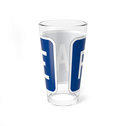 Toll plate blue es (Puerto Rico) (Road Sign) Pint Glass 16oz - Go Mug Yourself